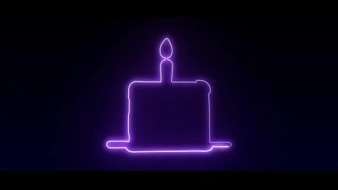 Cake for one year in highlight and glow effect mp4 video Stock Illustration