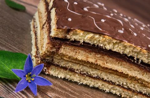 Cake Opera on a brown background, Pastry Foto stock