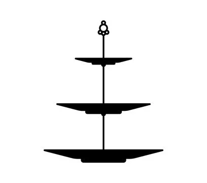 Cake or pie platter, stand and tray silhouette Stock Illustration