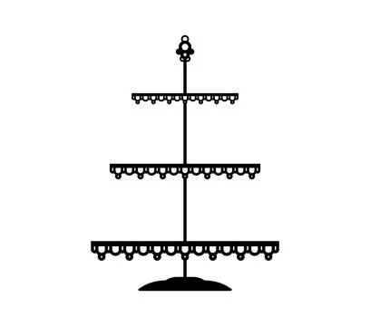 Cake or pie platter, stand and tray silhouette Stock Illustration