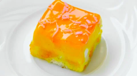 Cake with orange jam, top view 動画素材 54227643