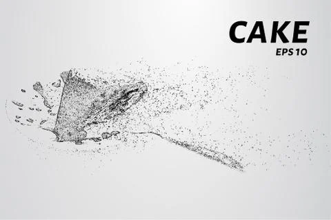 Cake of the particles. The cake consists of circles and points. Vector illust Stock Illustration