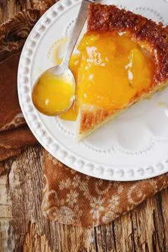 Cake with pear jam Stock Photos