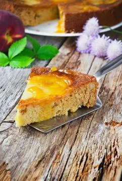 Cake with pear jam 스톡 사진