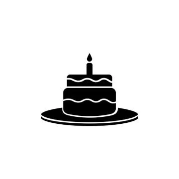 Cake pie icon design black symbol isolated on white background. Vector EPS 10 Stock Illustration