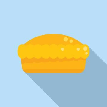 Cake pie icon flat . Sweet fruit Stock Illustration
