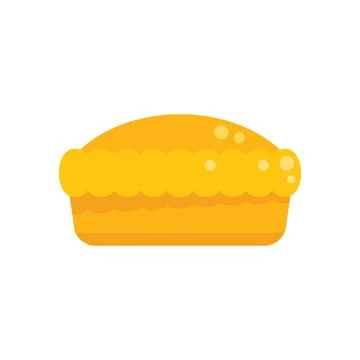 Cake pie icon flat vector. Sweet fruit Stock Illustration