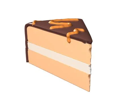 Cake piece 3d icon Stock Illustration