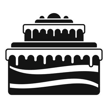 Cake piece icon simple vector. Birthday anniversary 스톡 일러스트