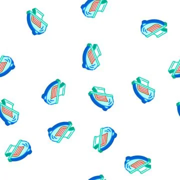 Cake piece isometric icon seamless pattern Stock Illustration