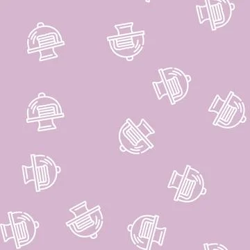 Cake piece line vector seamless pattern Stockillustratie