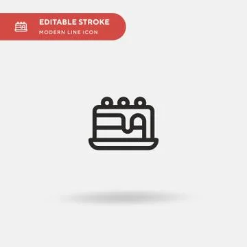 Cake Piece Simple vector icon. Illustration symbol design template for web mo イラスト素材