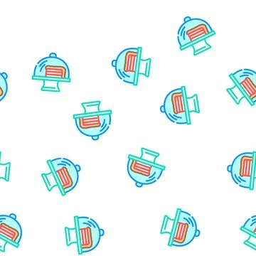 Cake piece vector seamless pattern Stock Illustration