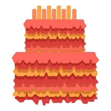 Cake pinata icon cartoon vector. Mexican candy Illustrazione stock