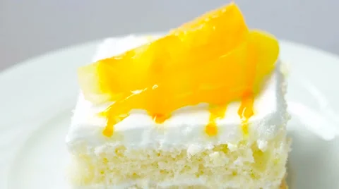 Cake with pineapple closeup Stock Footage 54227069