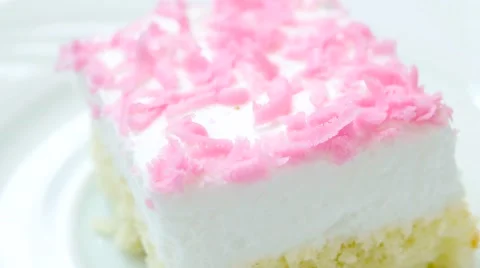 Cake with pink decoration closeup Stock Footage 54228797