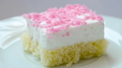 Cake with pink decoration Stock Footage 54228648