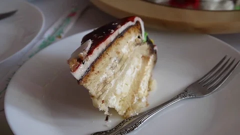 Cake on a plate Stock Footage 77276418