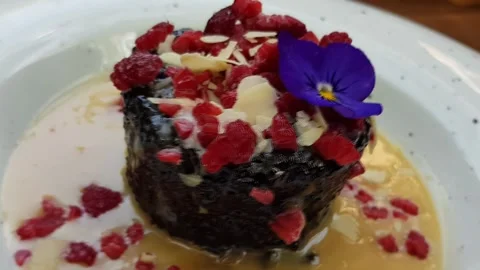 A cake on a plate Stock Footage 229574123