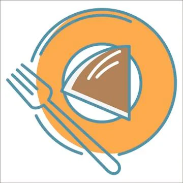 Cake on plate icon Stock Illustration