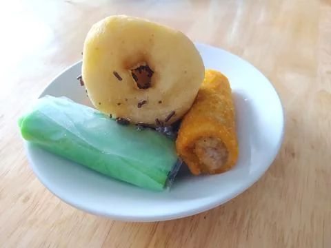 Cake on a plate served for breakfast on the table 스톡 사진