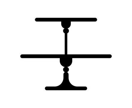 Cake platter or pie stand, dessert tray silhouette Stock Illustration