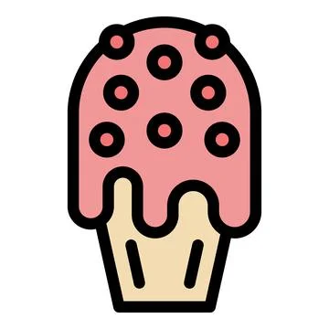 Cake pop cream icon vector flat Stock Illustration