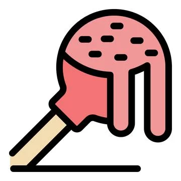 Cake pop icon vector flat Illustrazione stock