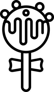 Cake Pop Line Icon Design Stock Illustration