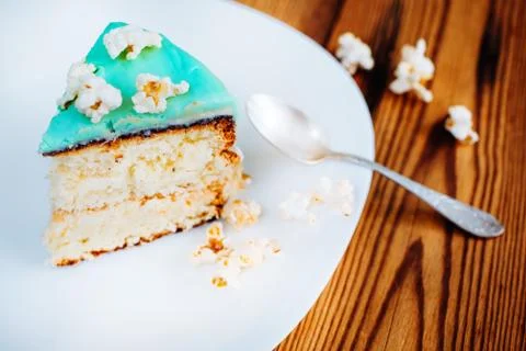 Cake with popcorn Stock Photos