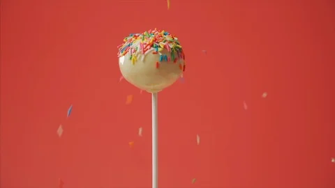 Cake Pops Candy With Sprinkles Stock Footage