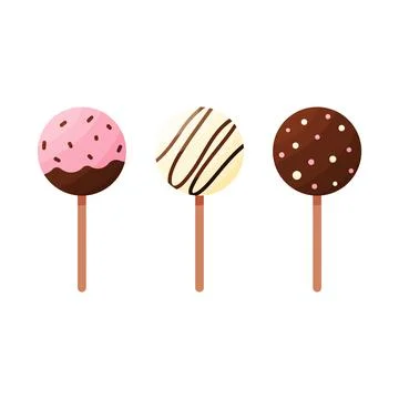Cake pops chocolate day cold ice cream Stock Illustration