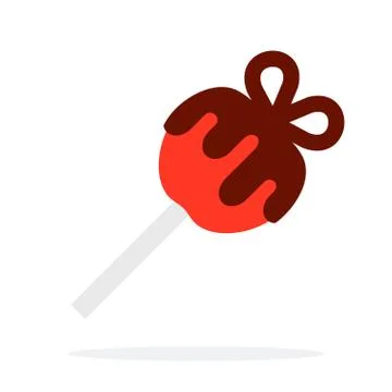 Cake pops with chocolate vector flat material design isolated object on white Stock Illustration