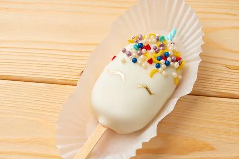 Cake pops in form of popsicle on stick Stock Photos