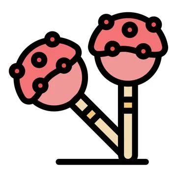 Cake pops icon vector flat Illustrazione stock