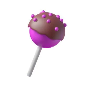 Cake pops in a trendy 3D style Stock Illustration