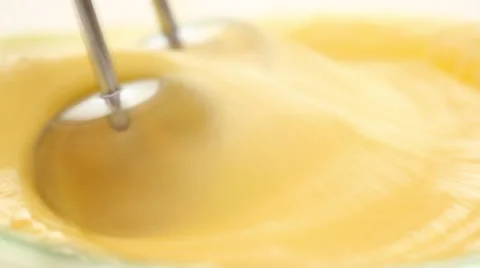 Cake preparing with a mixer. Closeup Stock Footage 51929804