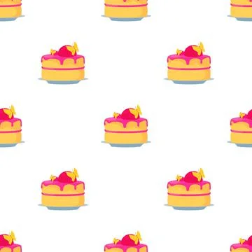 Cake for princess pattern seamless vector イラスト素材