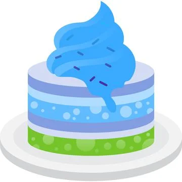 Cake pudding vector panna cotta on plate icon Stock Illustration