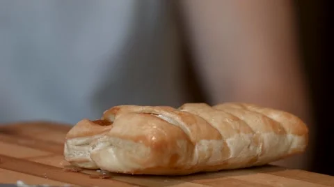 Cake of puff pastry for breakfast Stock Footage 62759124
