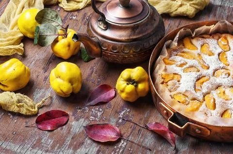 Cake with quince Foto stock