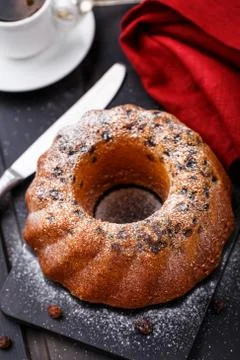 Cake with raisin Stock Photos