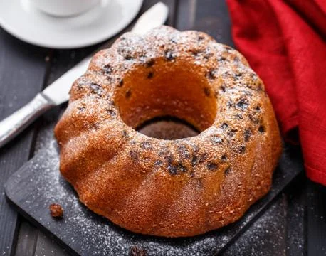 Cake with raisin Stock Photos