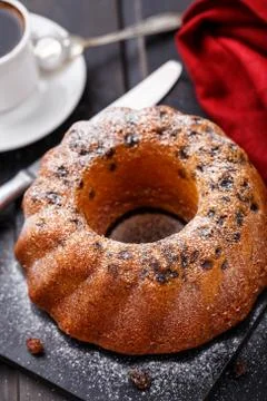 Cake with raisin Stock Photos
