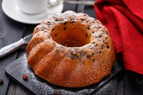Cake with raisin Stock Photos