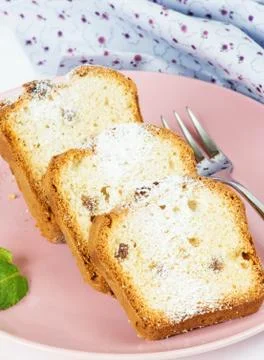 Cake with raisins Stock Photos