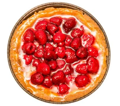 Cake with raspberry Stock Photos