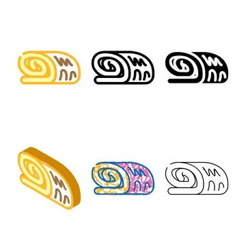 Cake roll color diversity icon vector Stock Illustration