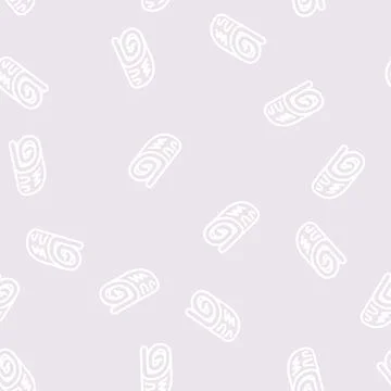 Cake roll line vector seamless pattern Illustrazione stock