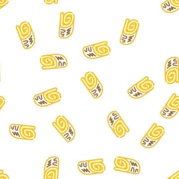 Cake roll vector seamless pattern Stock Illustration